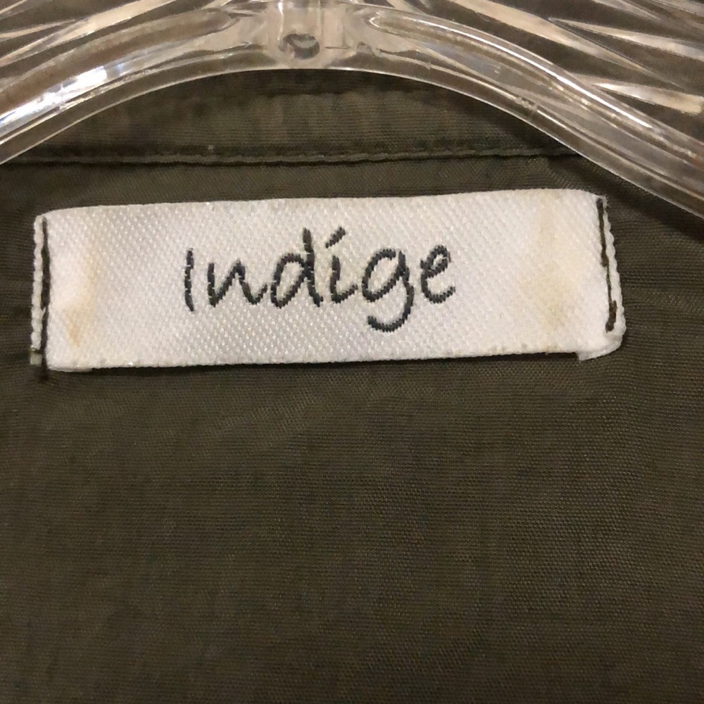 Indige Olive Green 3-Button Lightweight Peplum  Jacket Size M - Picture 11 of 12